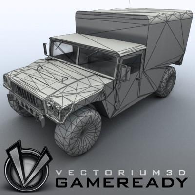 3D Model of Low poly model of HUMVEE with one 1024x1024 diffusion/opacity TGA texture - 3D Render 5